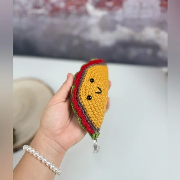 Handcrafted Taco Keychain Crochet Amigurumi - Picture 6 of 11